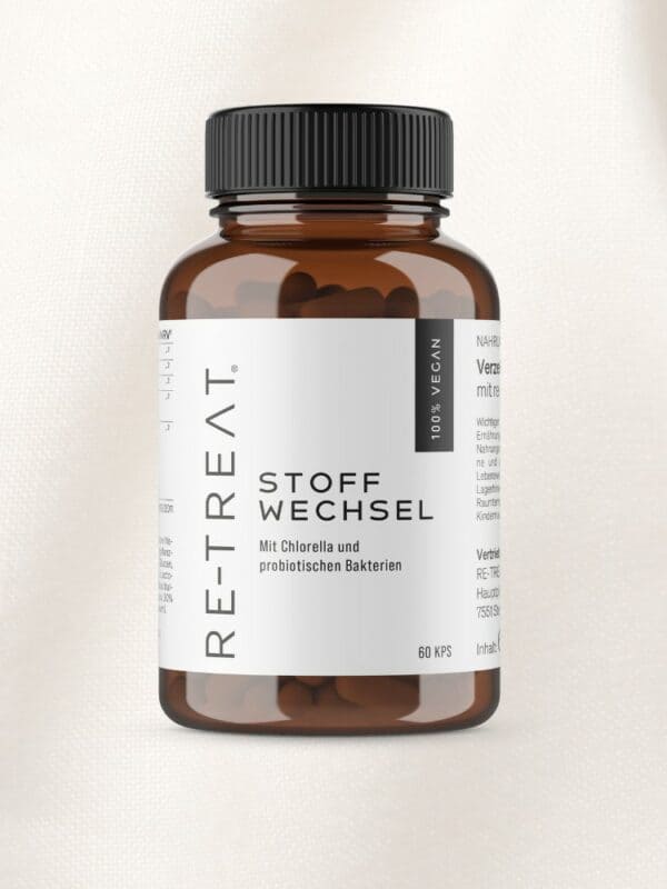 Stoffwechsel – 60 Kapseln mit Chlorella, probiotischen Laktobazillen, Beta Glucan, Koriander und Polyporus umbellatus zur Unterstützung der Verdauung und eines aktiven Stoffwechsels.