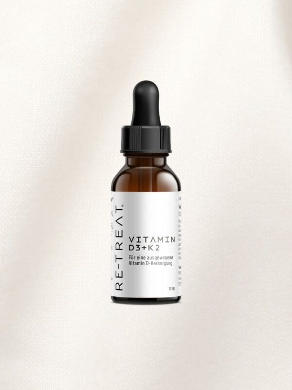 Vitamin D3 + K2 in 10ml Pipettenflasche – in Kokosöl gelöst, unterstützt Knochen, Immunsystem und Muskelfunktion.
